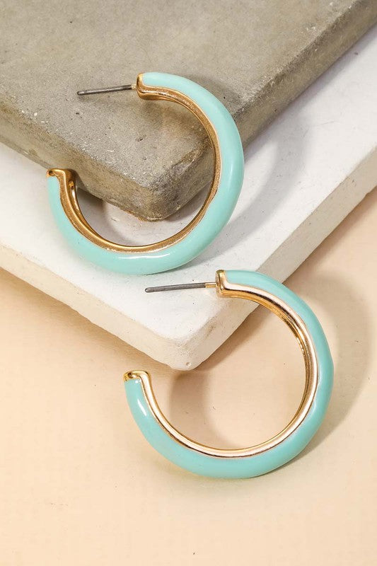 Small Colorful Hoop Earrings